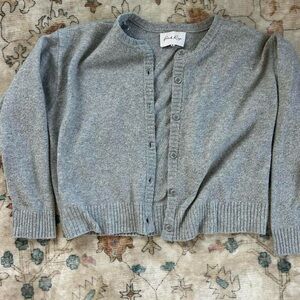 Pink Rose Gray Knit Button Cardigan